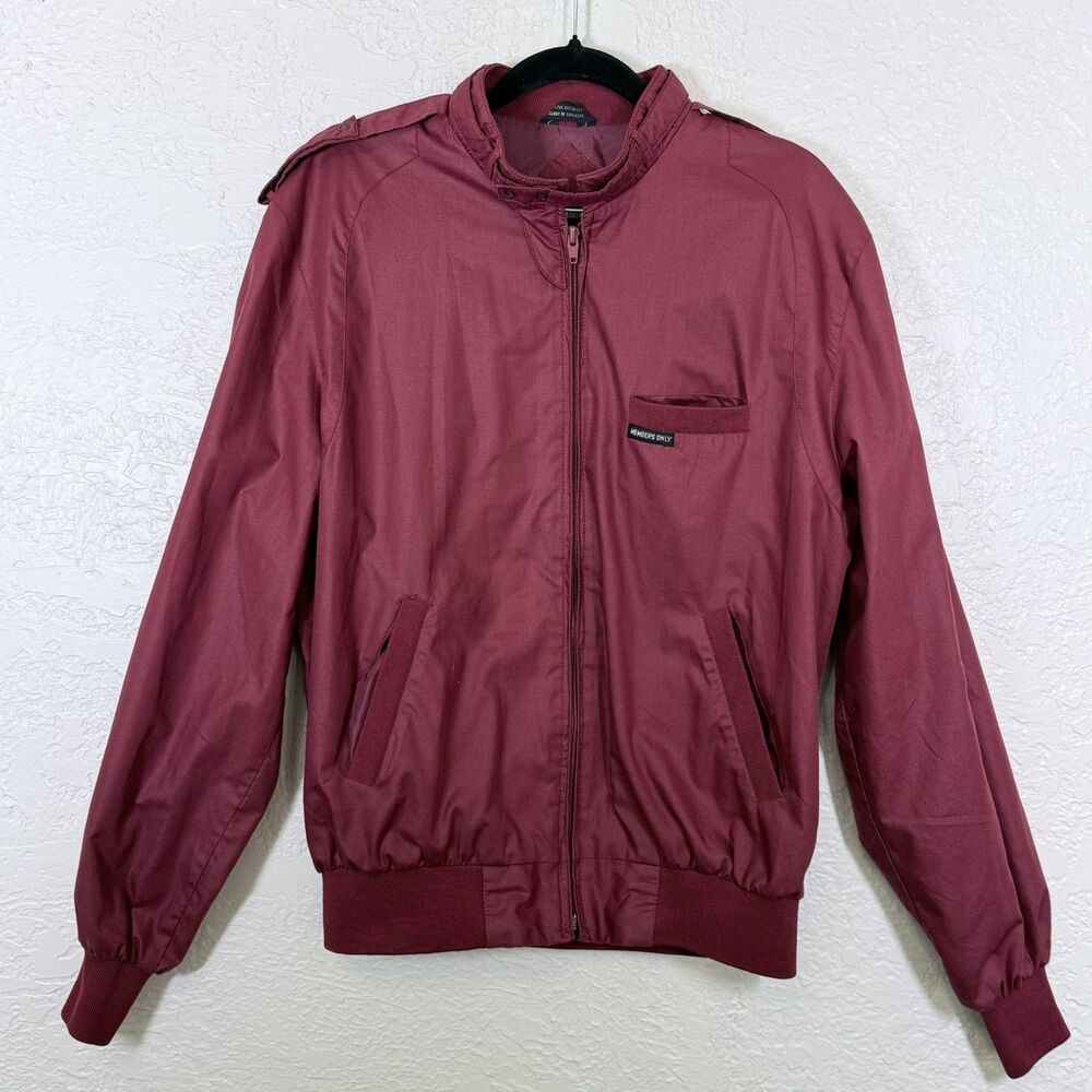 Members Only by Europe Craft Vintage Windbreaker Jacket Red 42